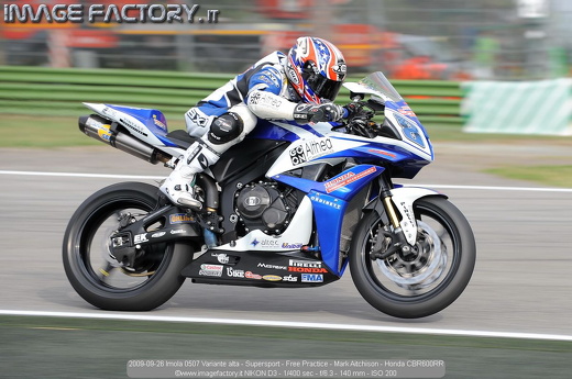 2009-09-26 Imola 0507 Variante alta - Supersport - Free Practice - Mark Aitchison - Honda CBR600RR